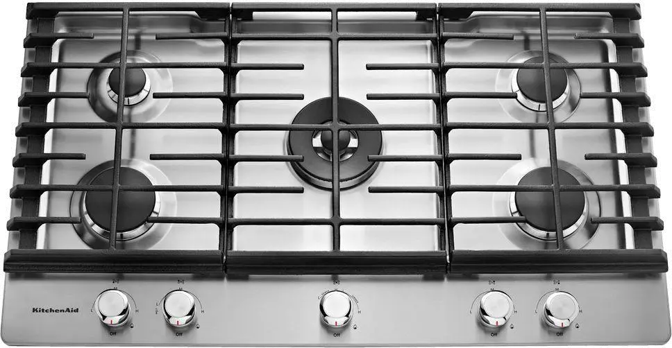 KCGS556ESS KitchenAid 36 Inch Gas Cooktop with 5 Burners - Stainless Steel-1