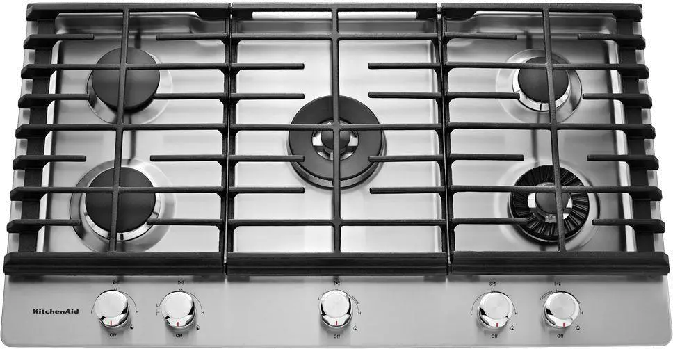 KCGS956ESS KitchenAid 36 Inch Gas Cooktop with Removable Griddle - Stainless Steel-1