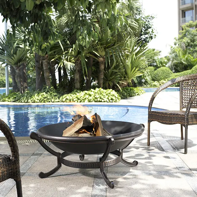 CO9003A-BK Cast Iron Fire Pit-2