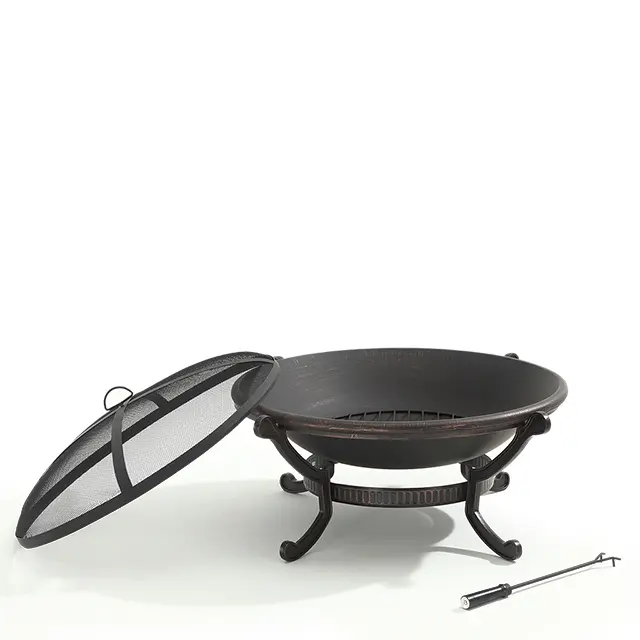 CO9003A-BK Cast Iron Fire Pit-3