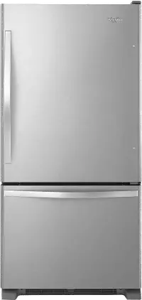 WRB322DMBM Whirlpool 22 cu ft Bottom Freezer Refrigerator - 33 W Stainless Steel