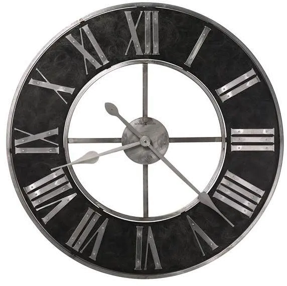 Industrial Style Black & Steel Wall Clock-1