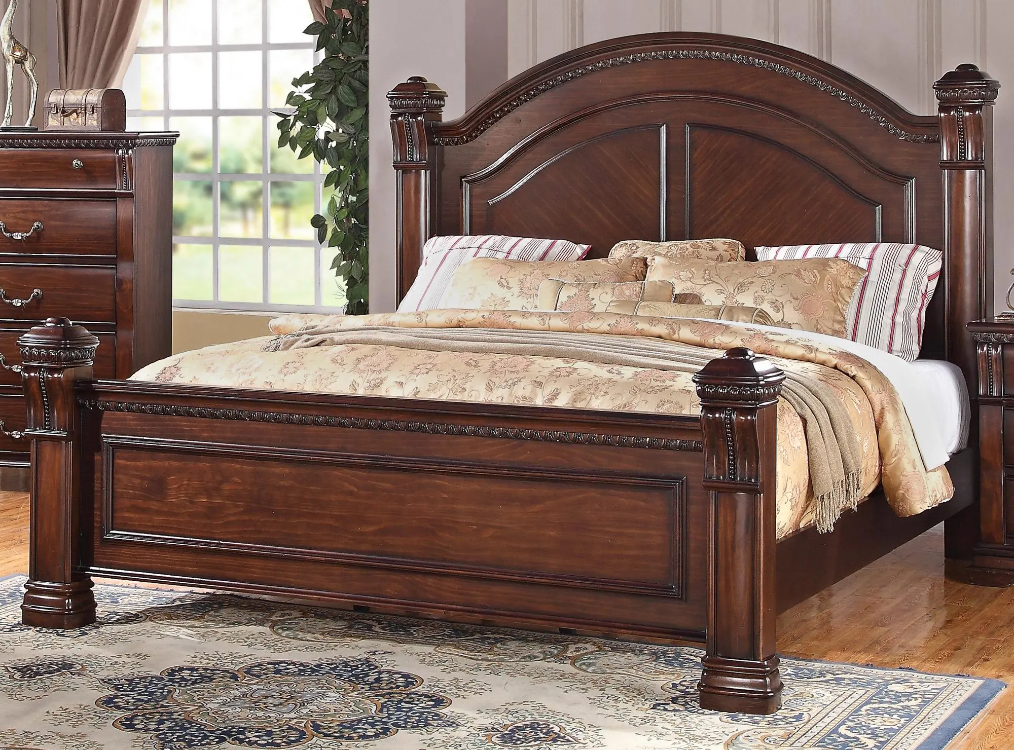 Isabella Dark Cherry King Bed-1