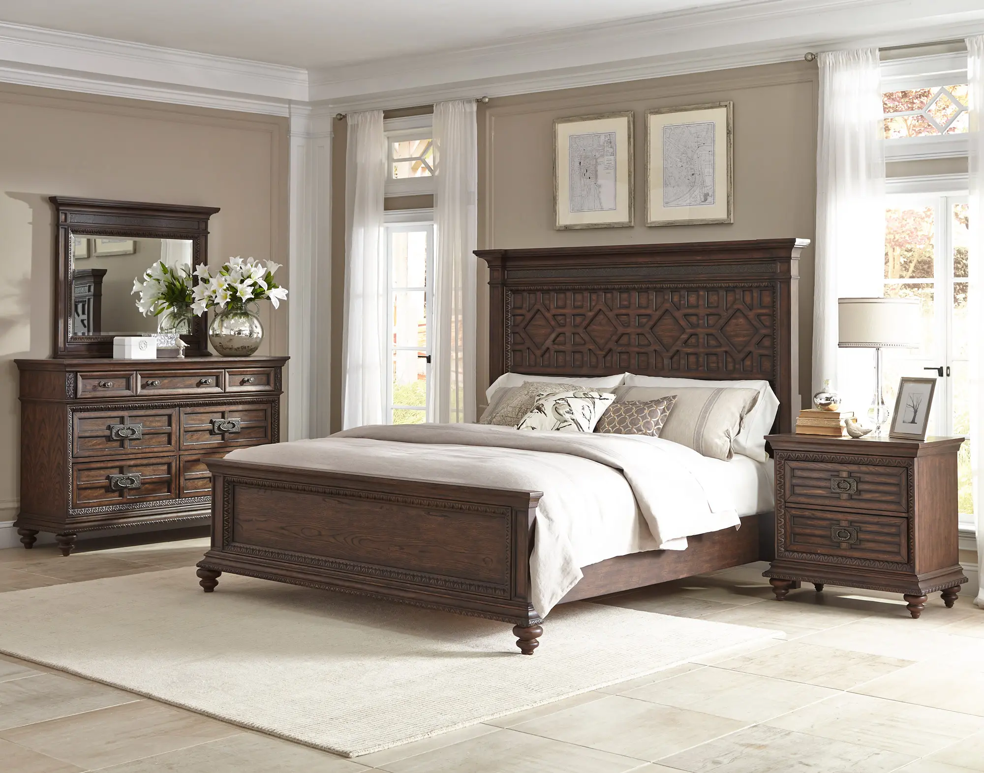 Palencia Rustic Brown 4 Piece King Bedroom Set-1
