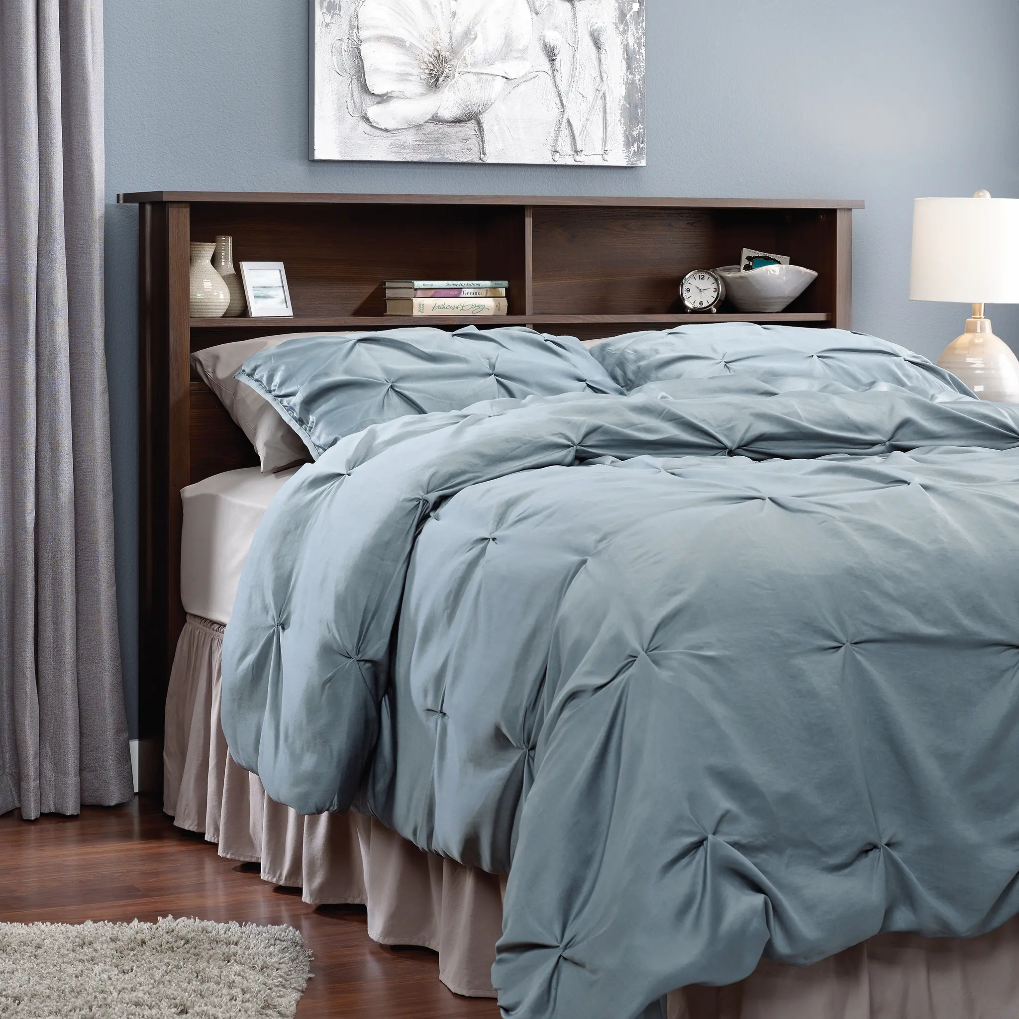 Rum Walnut Bookcase Full-Queen Headboard - County Line-1