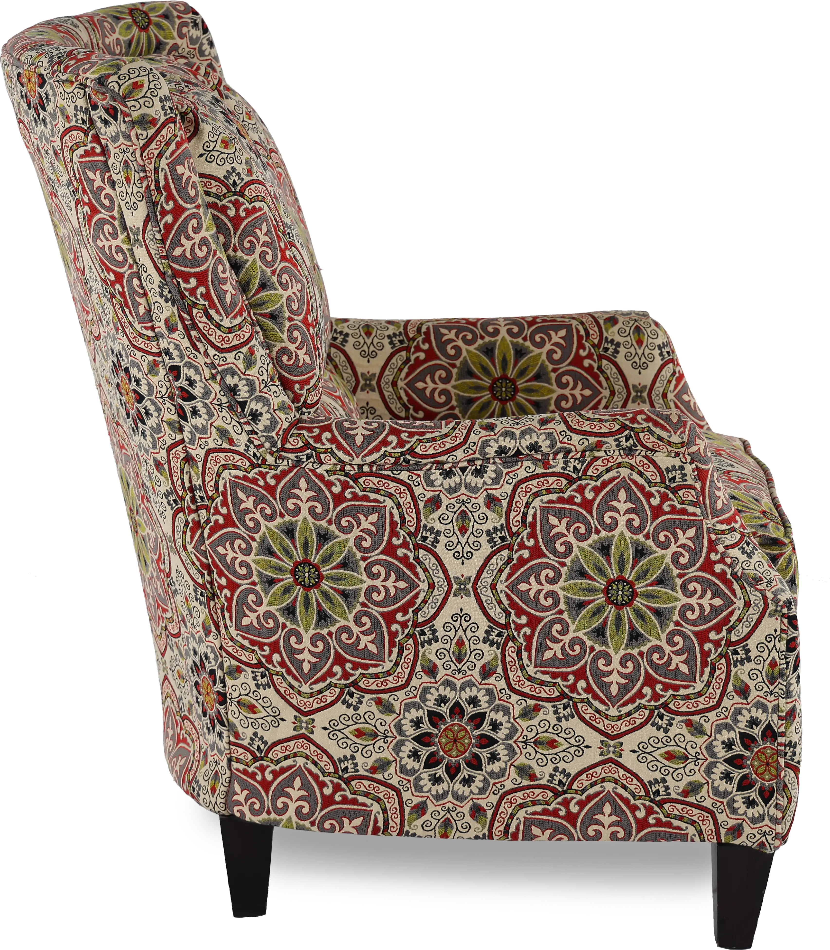 Loren Red and Green Wing Chair-5