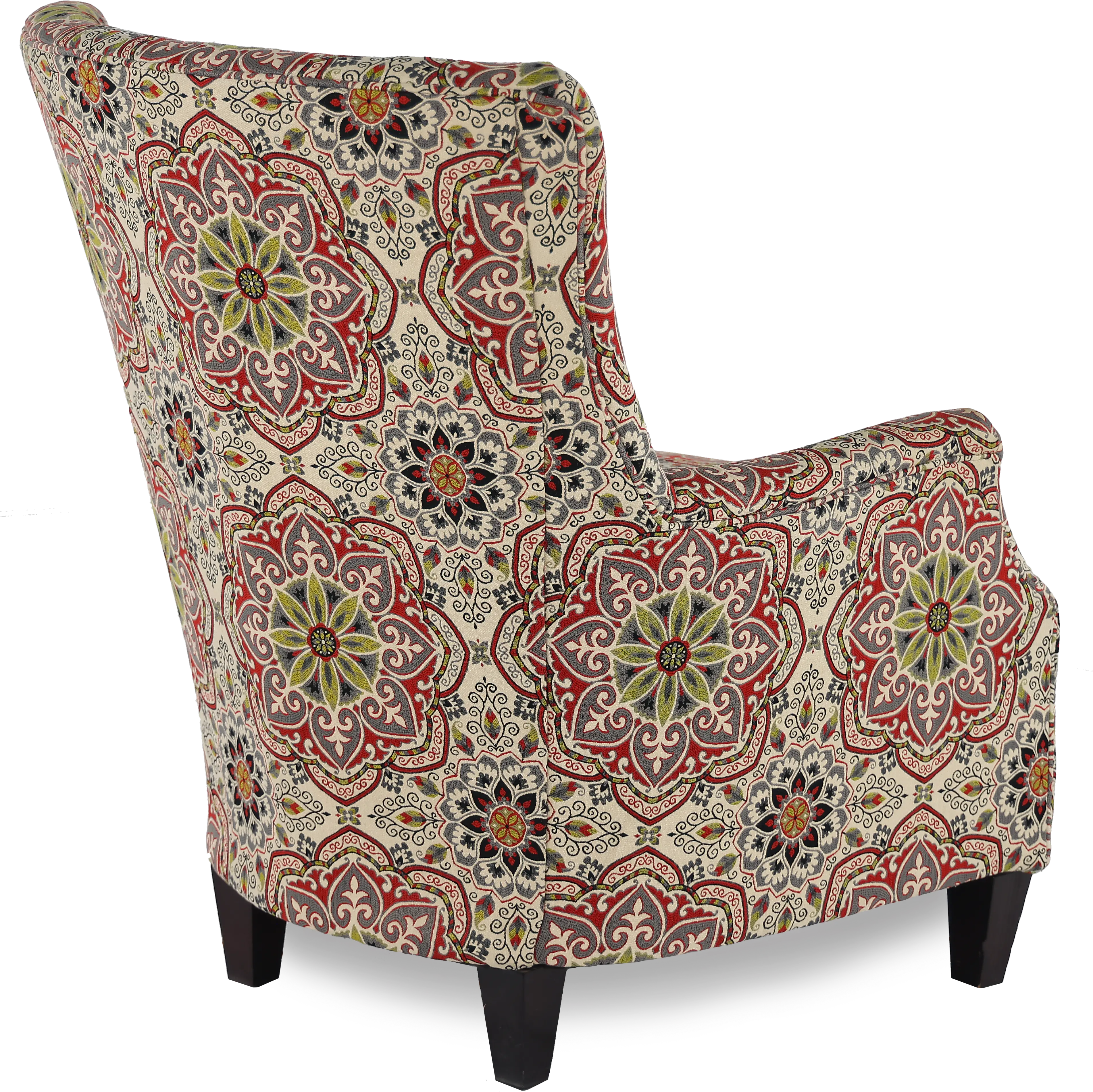 Loren Red and Green Wing Chair-6