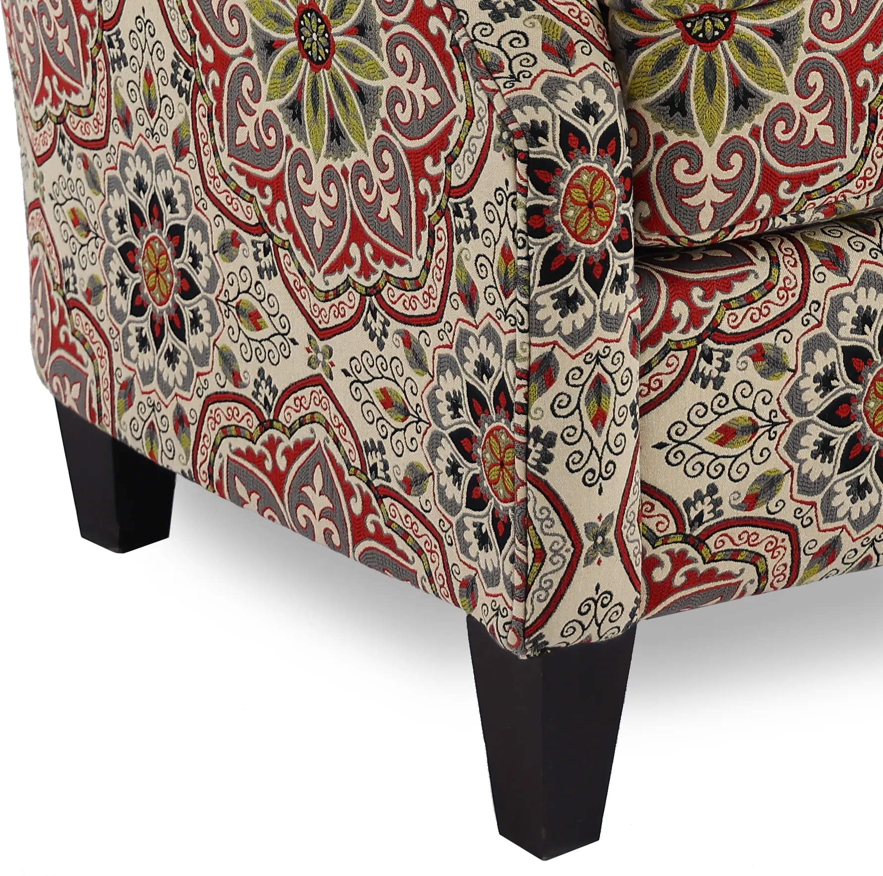 Loren Red and Green Wing Chair-2