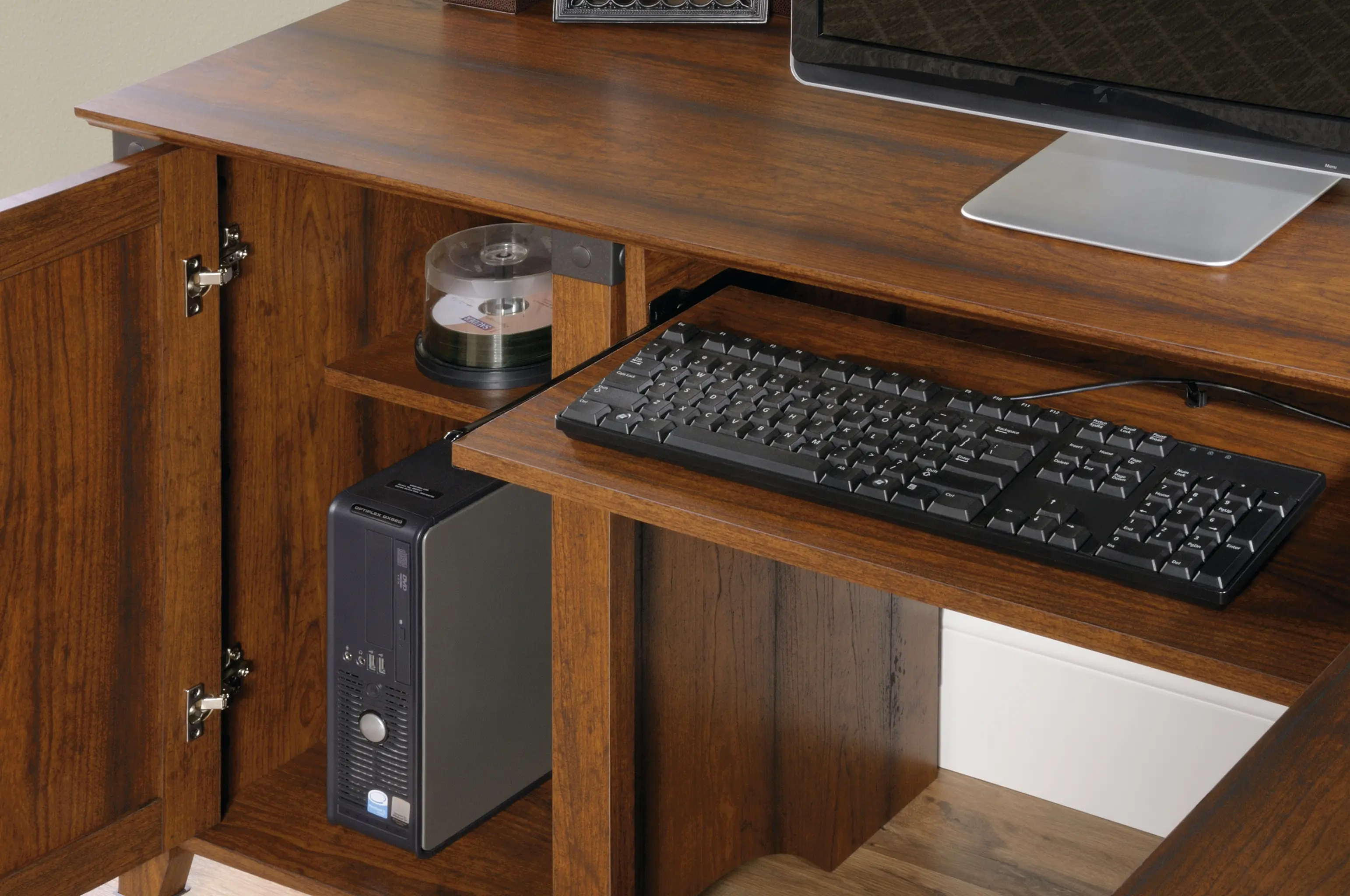 Cherry Corner Computer Desk - Carson Forge-3
