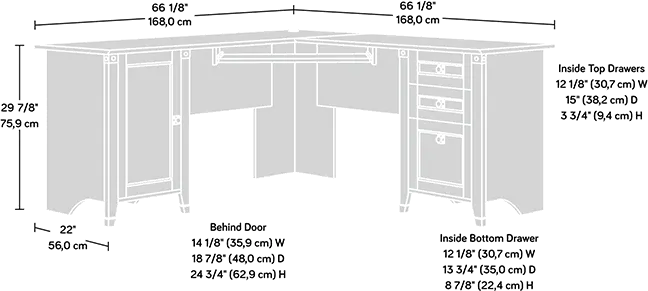 Cherry Corner Computer Desk - Carson Forge-1