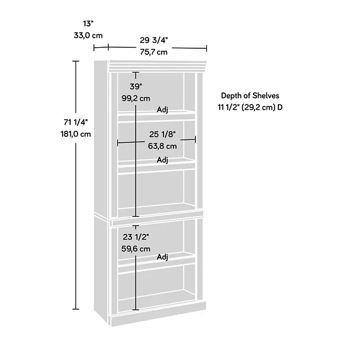 Classic Cherry Library Bookcase-3