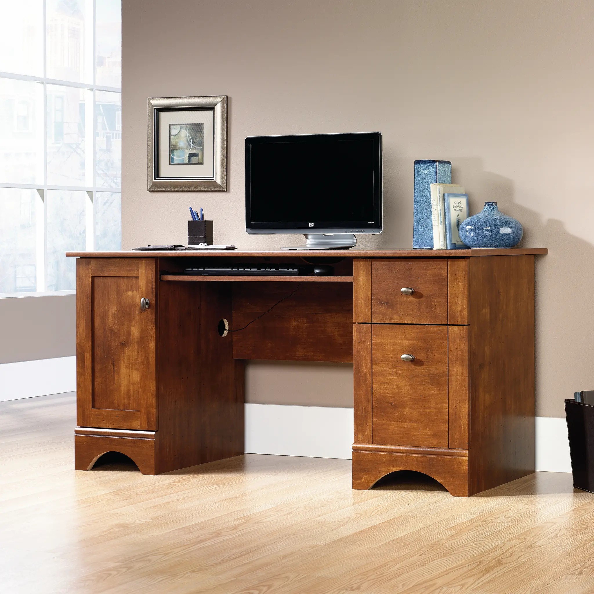 Brushed Maple Computer Desk - Office-2