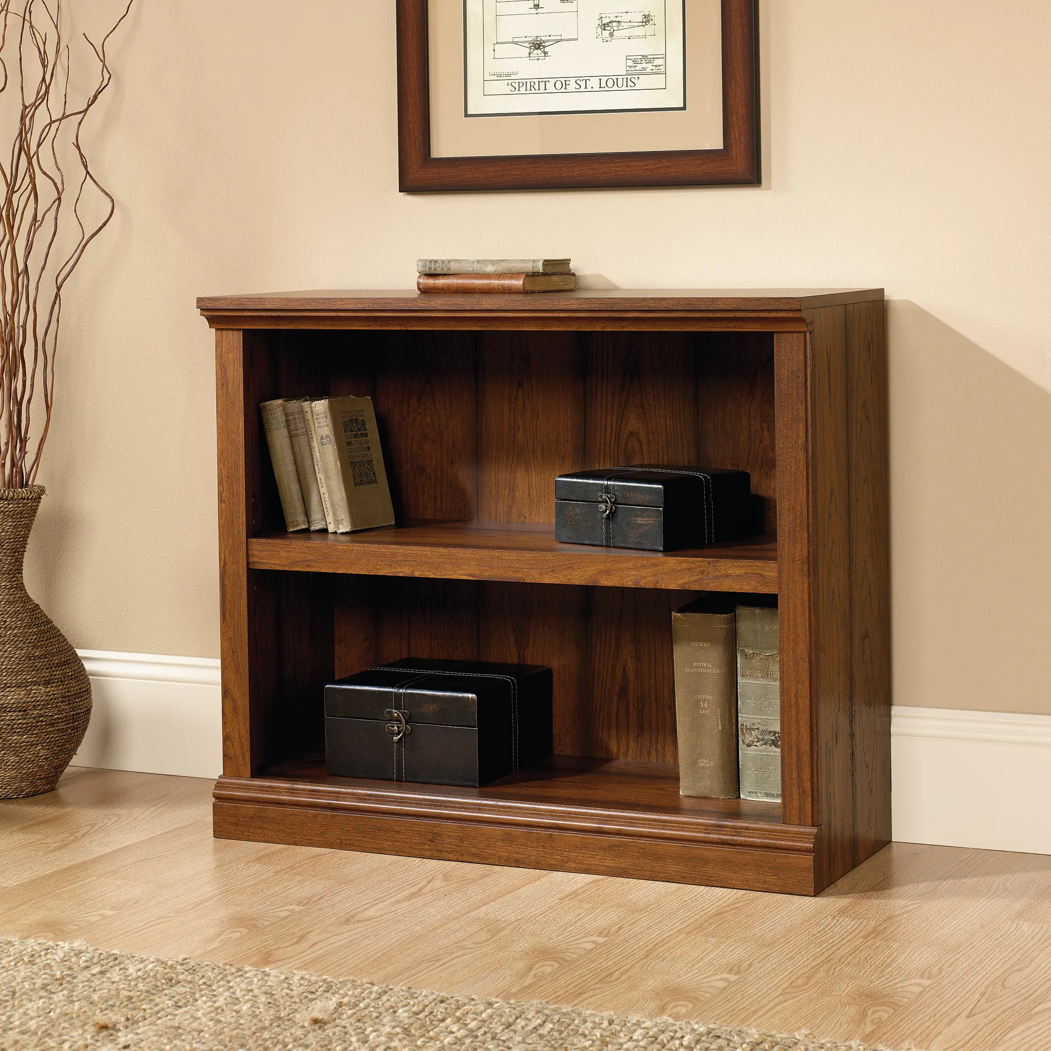 Cherry Two Shelf Bookcase-1