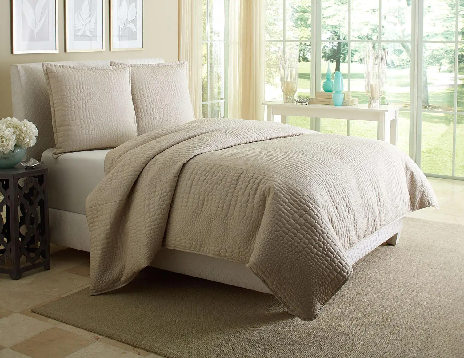 Taupe Dash King 3 Piece Bedding Collection-1