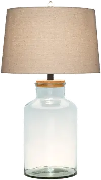 G2165/GLASS 28 Inch Clear Glass Table Lamp
