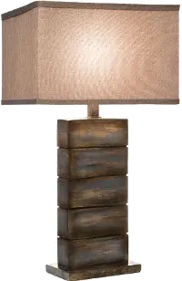 H6485SBR/3WAY/BLUE Brown Table Lamp
