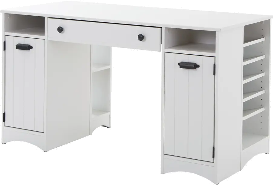 7260727 Artwork White Craft Table with Storage - South Shore-1
