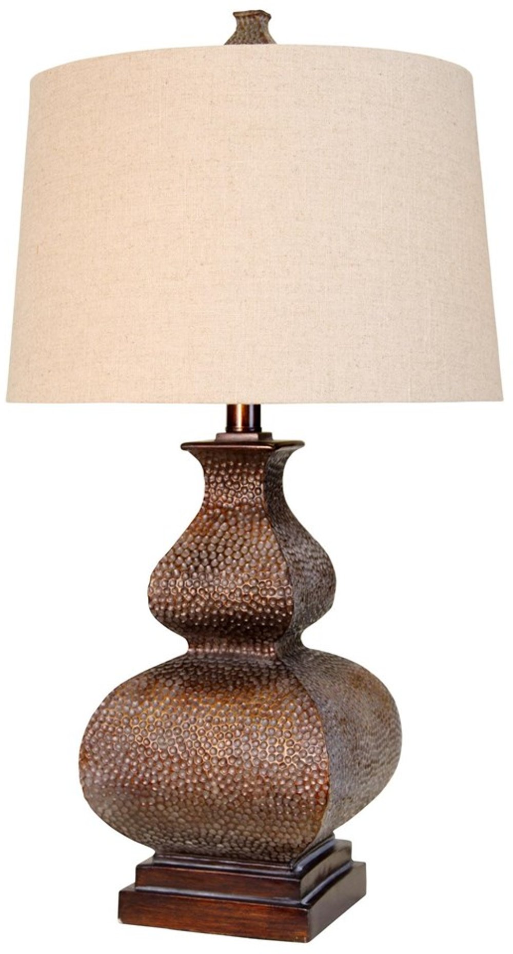 Subtle Golden Table Lamp with White Wash Finish