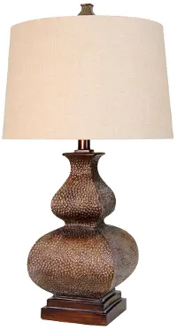 Subtle Golden Table Lamp with White Wash Finish