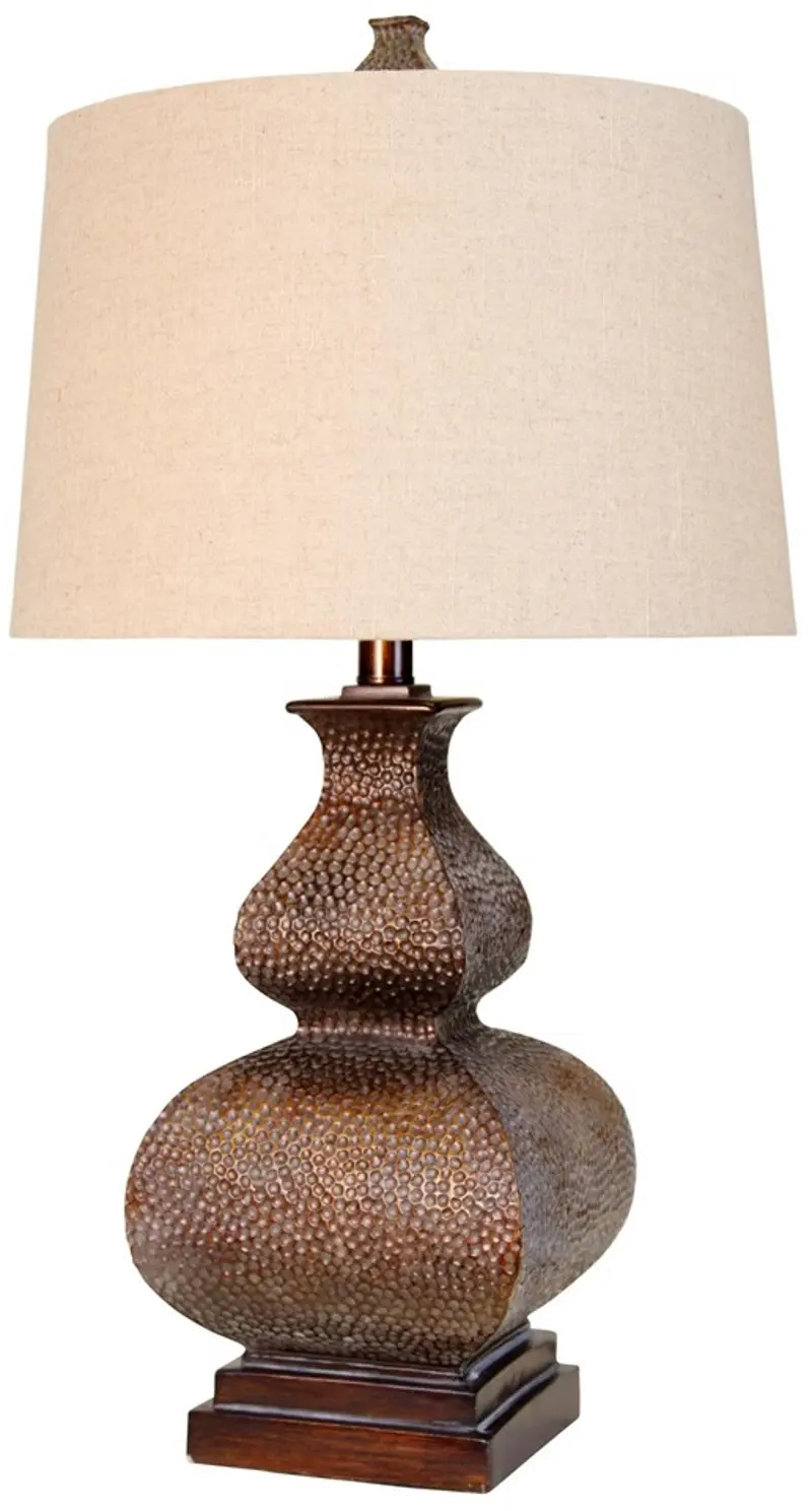 Subtle Golden Table Lamp with White Wash Finish