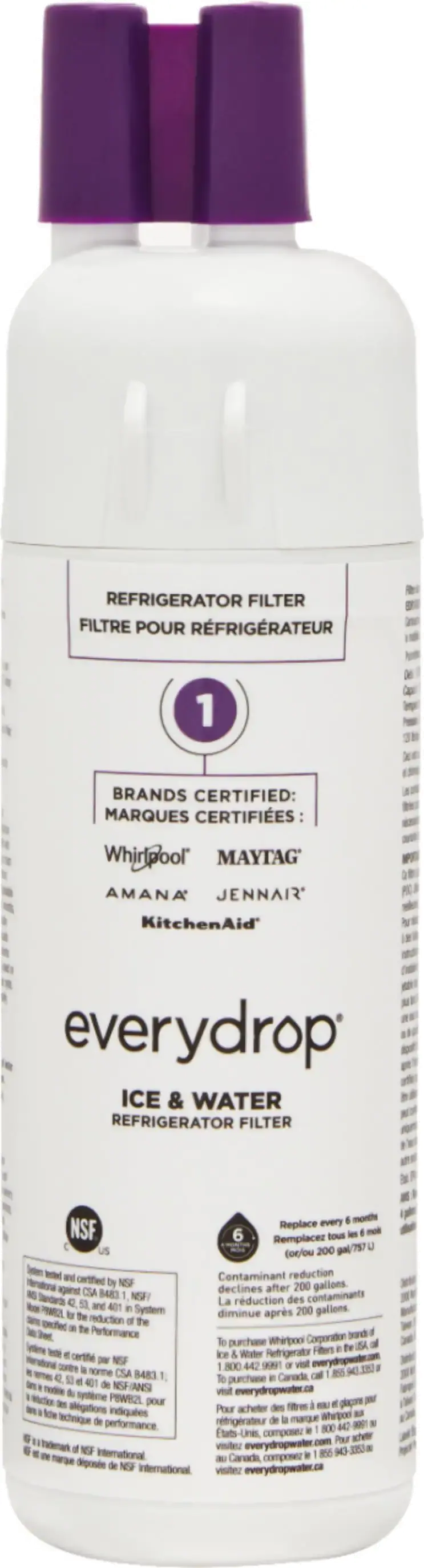 EDR1RXD1 Whirlpool Refrigerator EveryDrop Ice and Water Filter-2