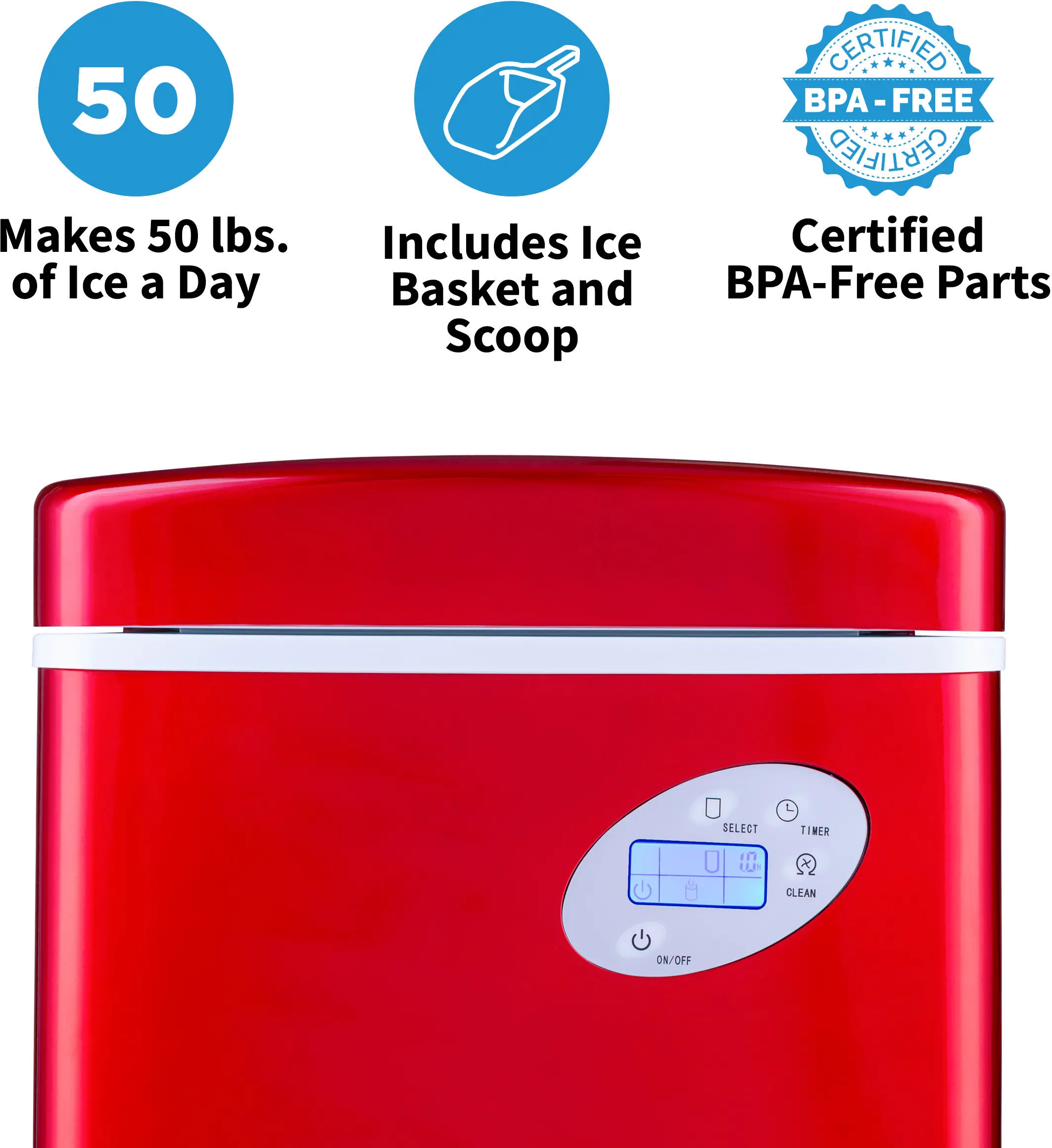 AI-215R Newair Countertop Ice Maker - Red-5