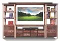 Antique Red Pine 4 Piece Entertainment Center