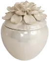Cream Flower Ceramic Box