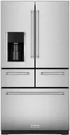KRMF706ESS KitchenAid 26 Cu. Ft. 5‑Door Refrigerator with External Ice and Water Dispenser – Stainless Steel