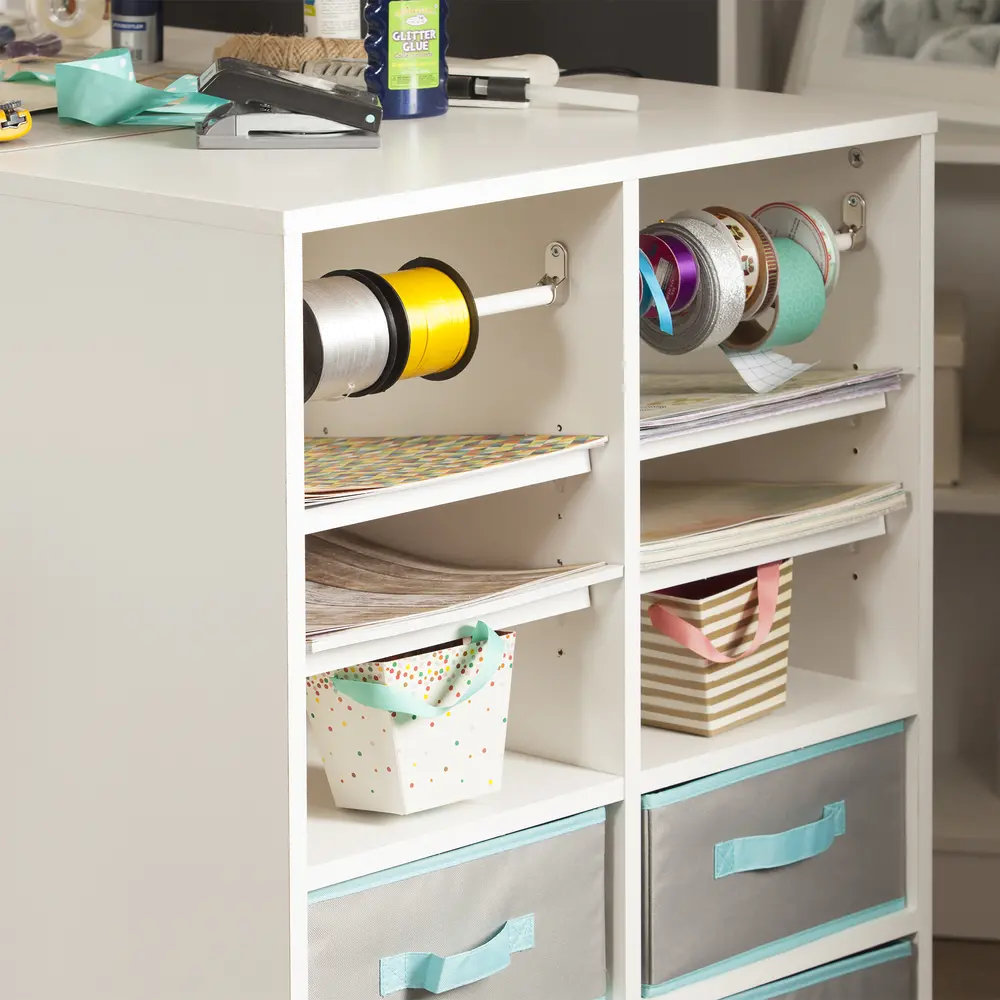 7550729 Crea White Counter Height Craft Table with Storage - South Shore-2