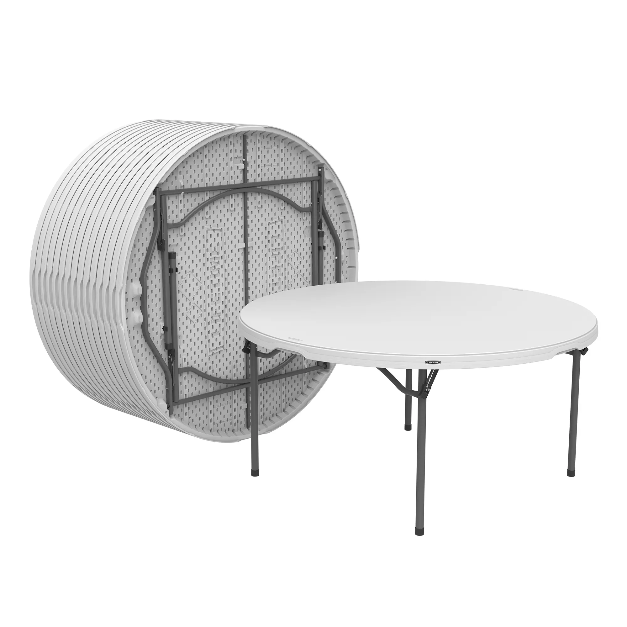880301 Lifetime 60 Inch White Commercial Nesting Round Tables - 15 Pack-1