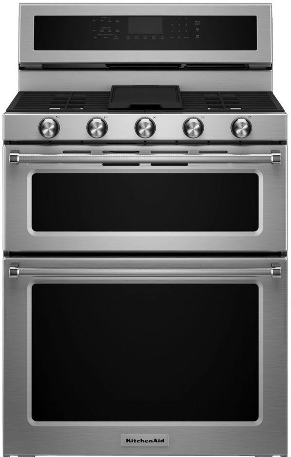 KitchenAid 6.0 cu ft Double Oven Gas Range - Stainless Steel