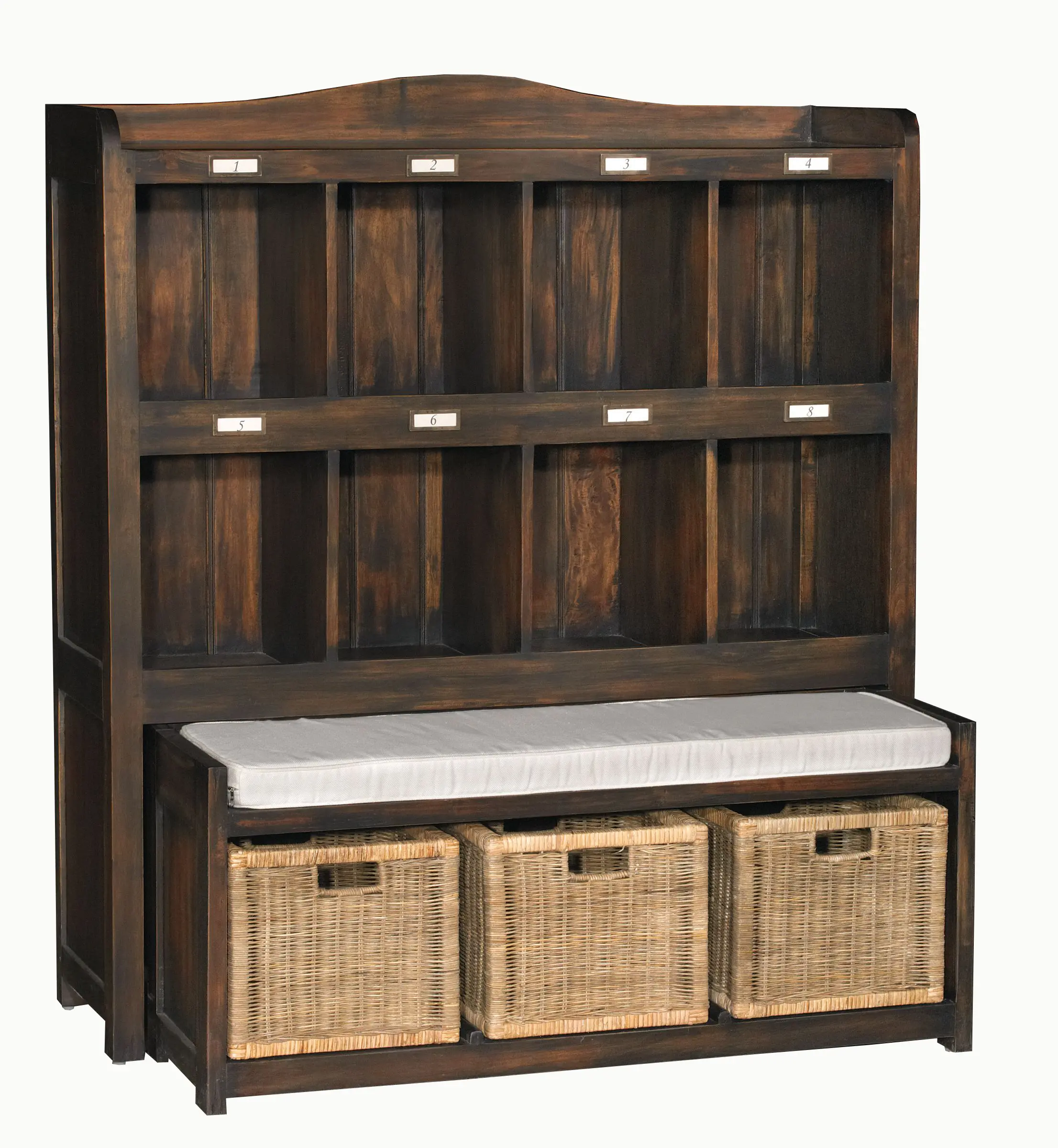Vintage Walnut Cabinet With Bench-1