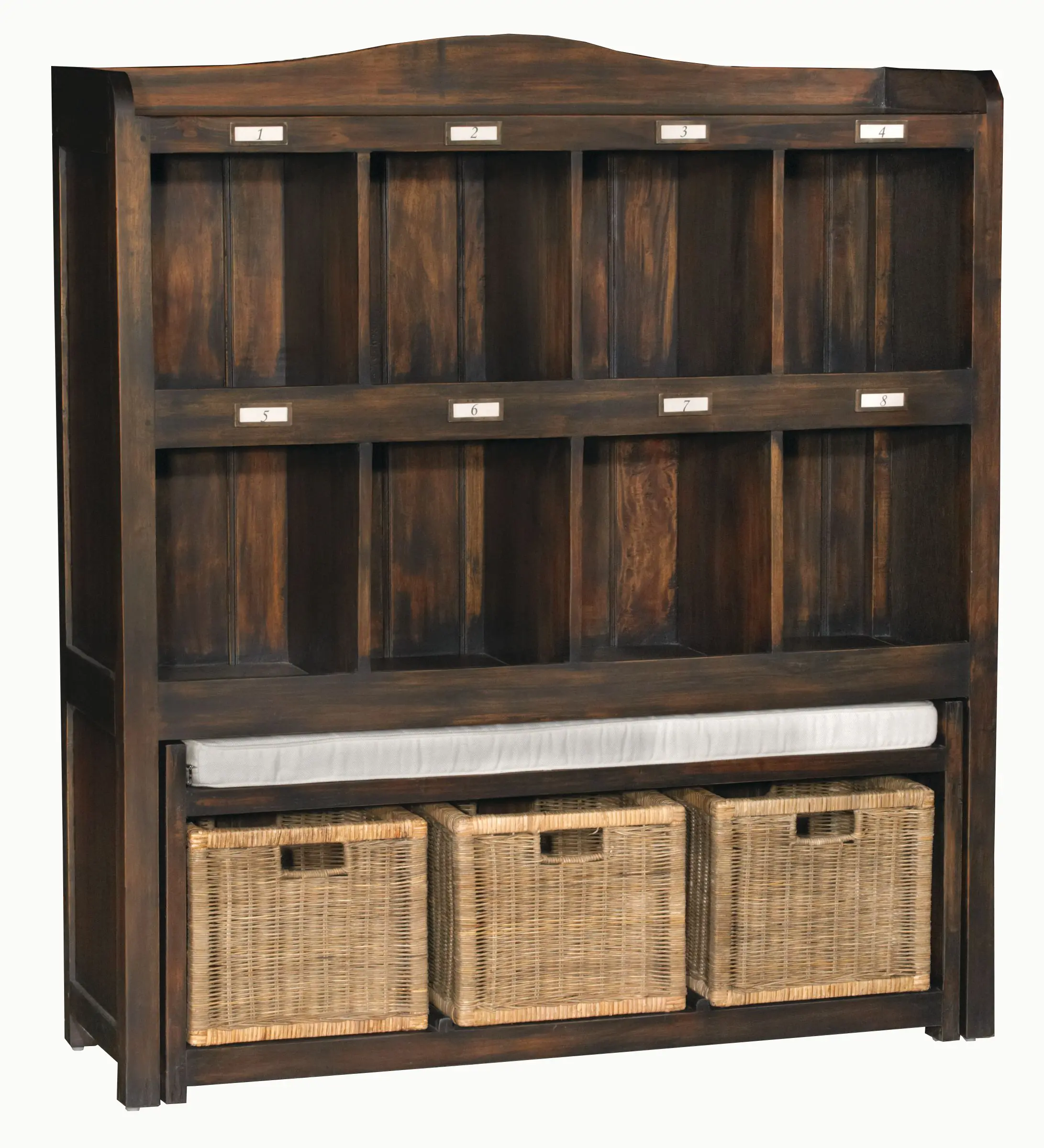 Vintage Walnut Cabinet With Bench-2