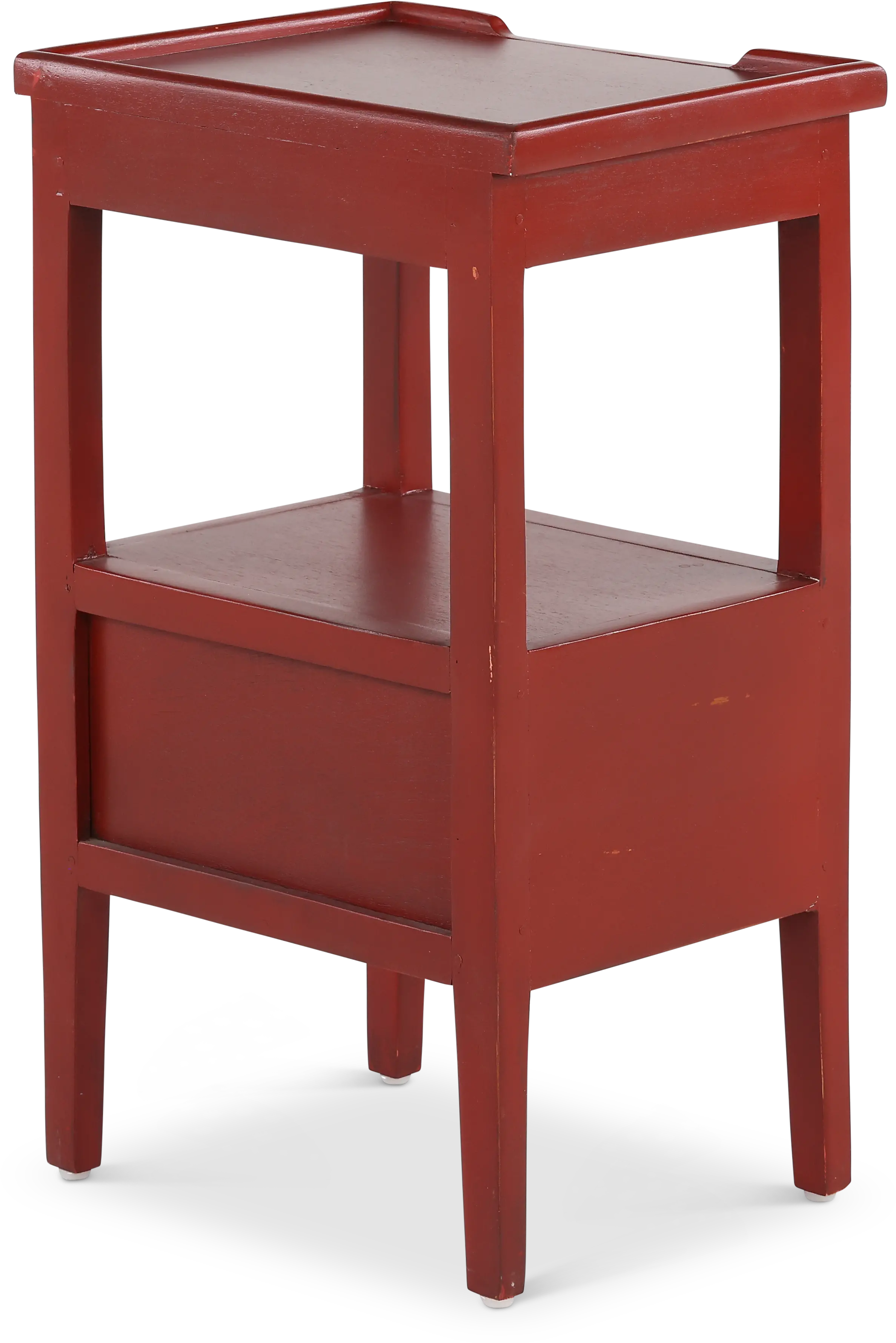 Eton Deep Red Accent Table with Pull Out Shelf-6
