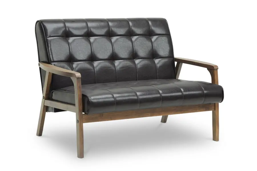  Masterpieces Mid Century Modern Dark Brown Loveseat-1