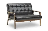  Masterpieces Mid Century Modern Dark Brown Loveseat