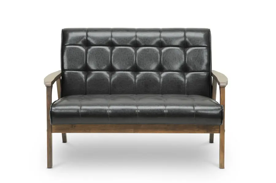  Masterpieces Mid Century Modern Dark Brown Loveseat-2