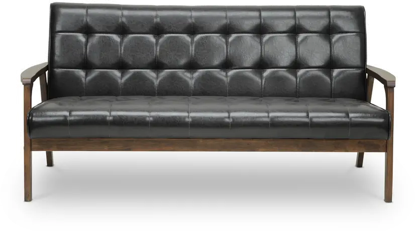 TOGO-SF-109-541 Masterpieces Mid Century Modern Dark Brown Sofa-1