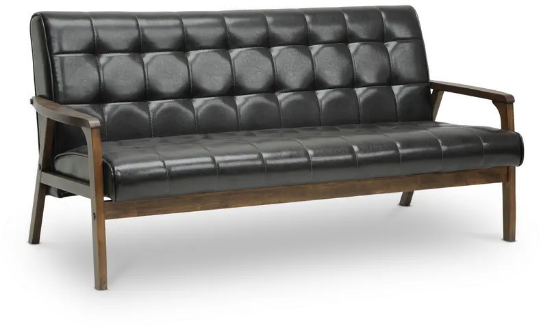 TOGO-SF-109-541 Masterpieces Mid Century Modern Dark Brown Sofa-2