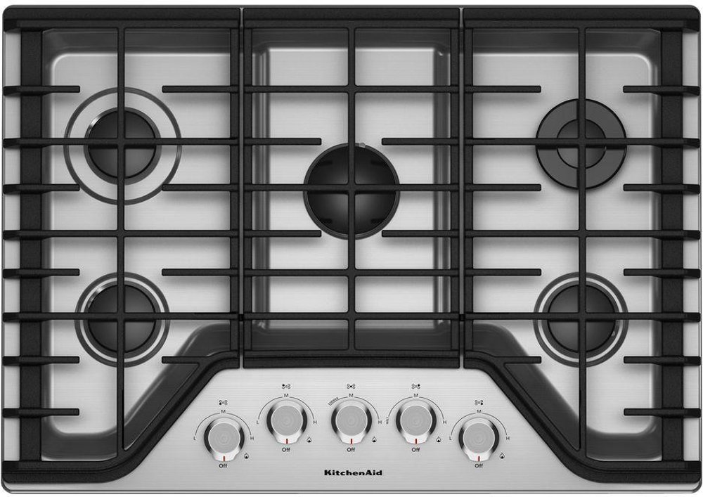 KitchenAid 36 Inch Gas Cooktop - Stainless Steel