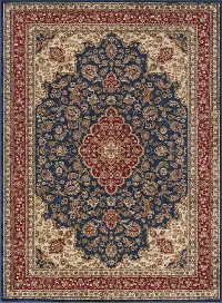 SNS47878x11 Sensation 8 x 11 Large Navy Blue and Red Area Rug