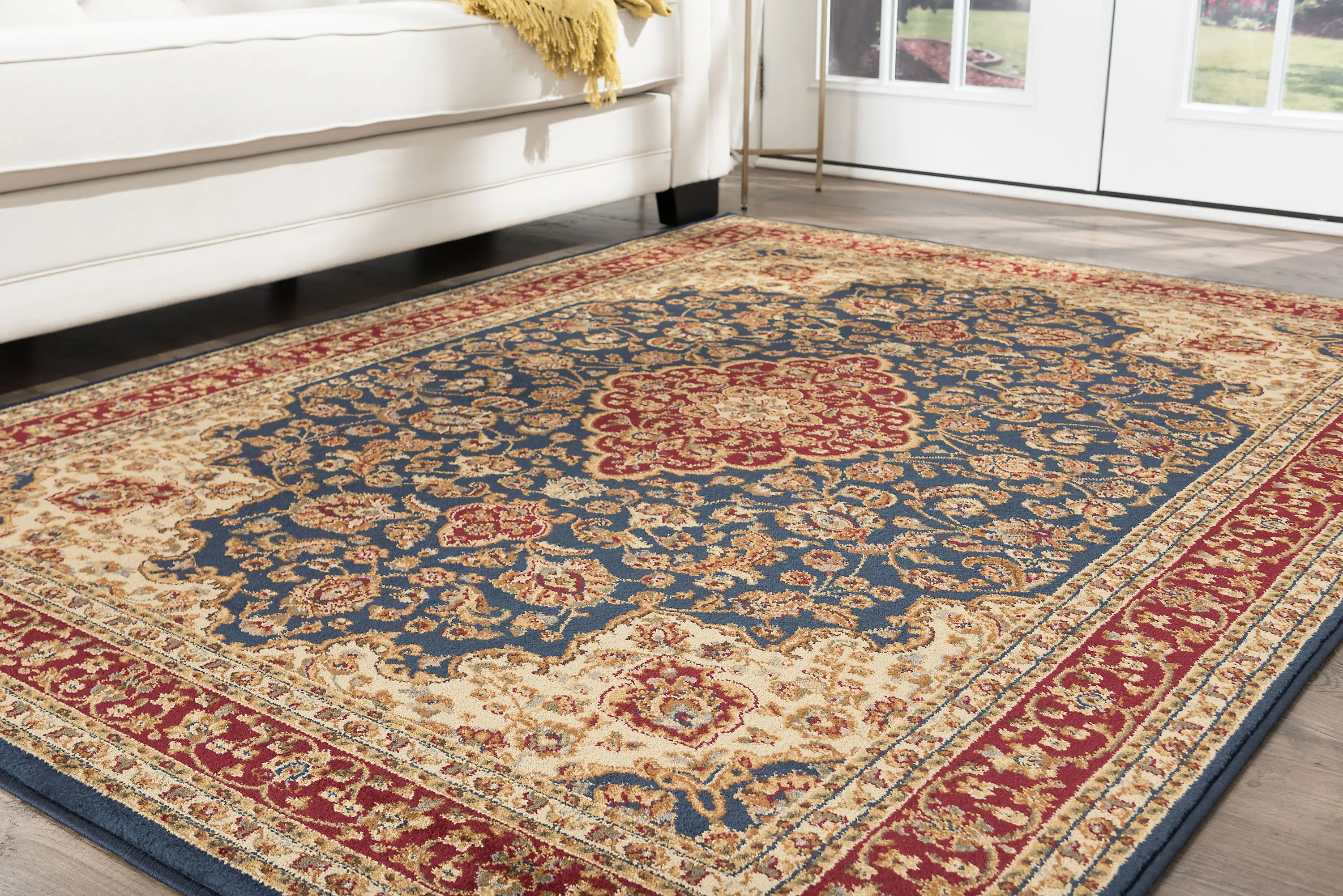 SNS47878x11 Sensation 8 x 11 Large Navy Blue and Red Area Rug-7
