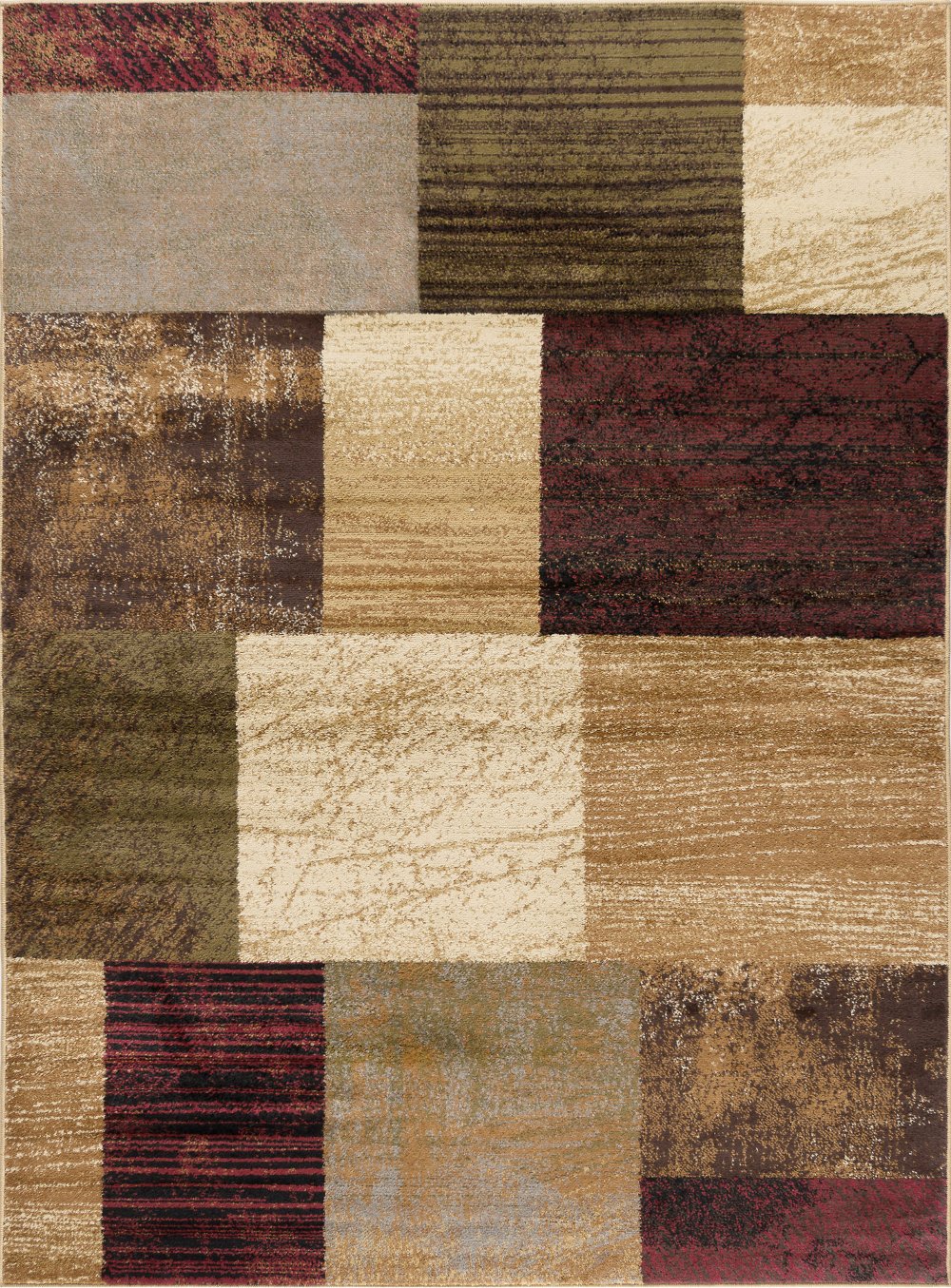 Elegance 5 x 7 Brown Red and Green Area Rug