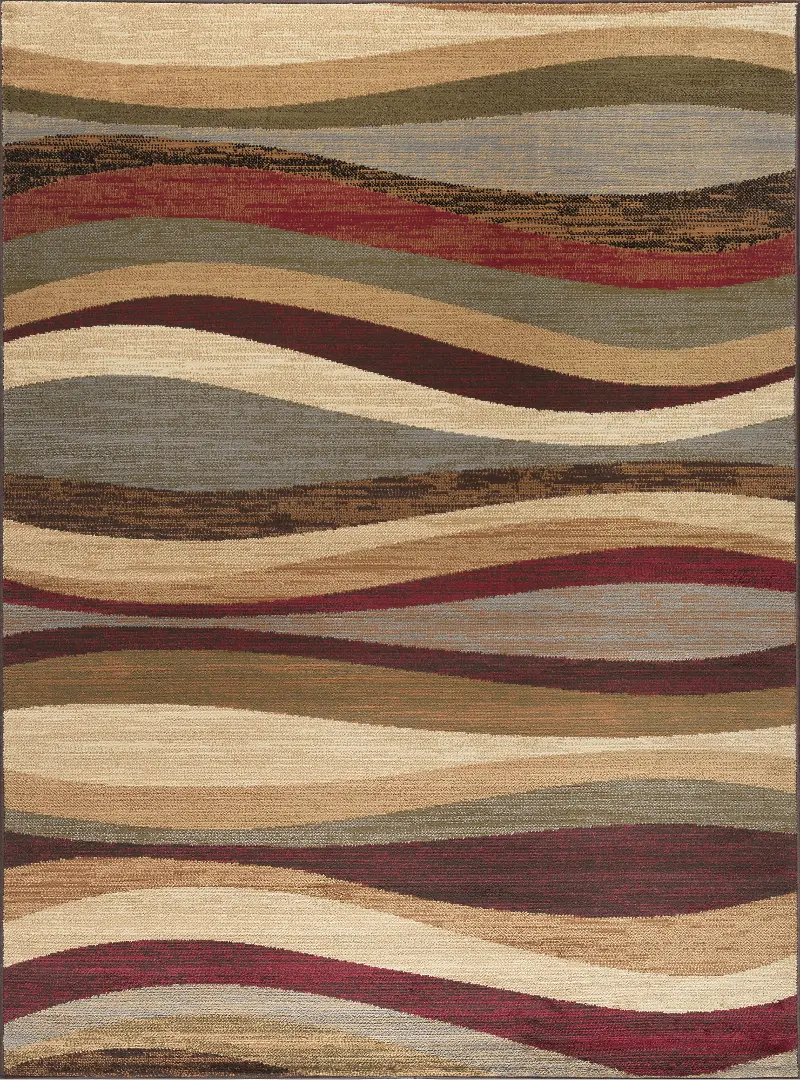 5 x 7 Medium Tonal Waves Area Rug - Elegance