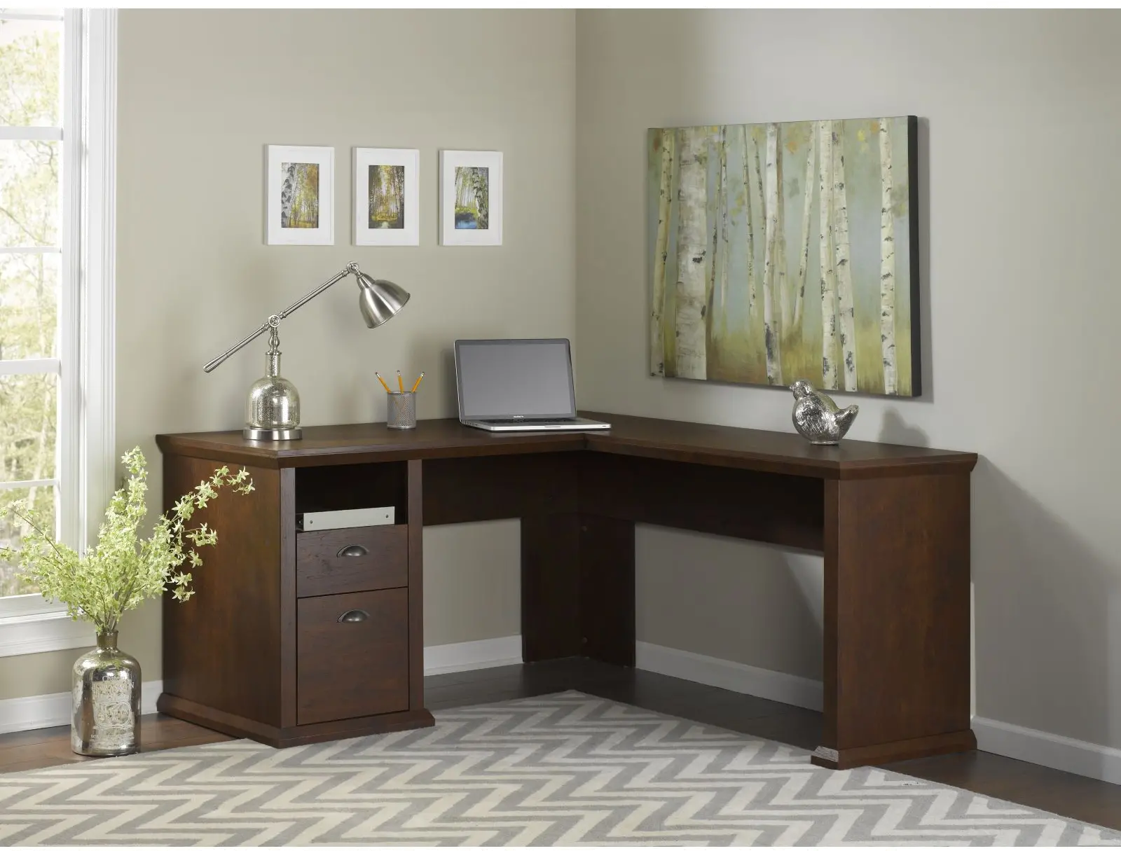 WC40330-03 Yorktown Cherry L-Desk (60 Inch) - Bush Furniture-1