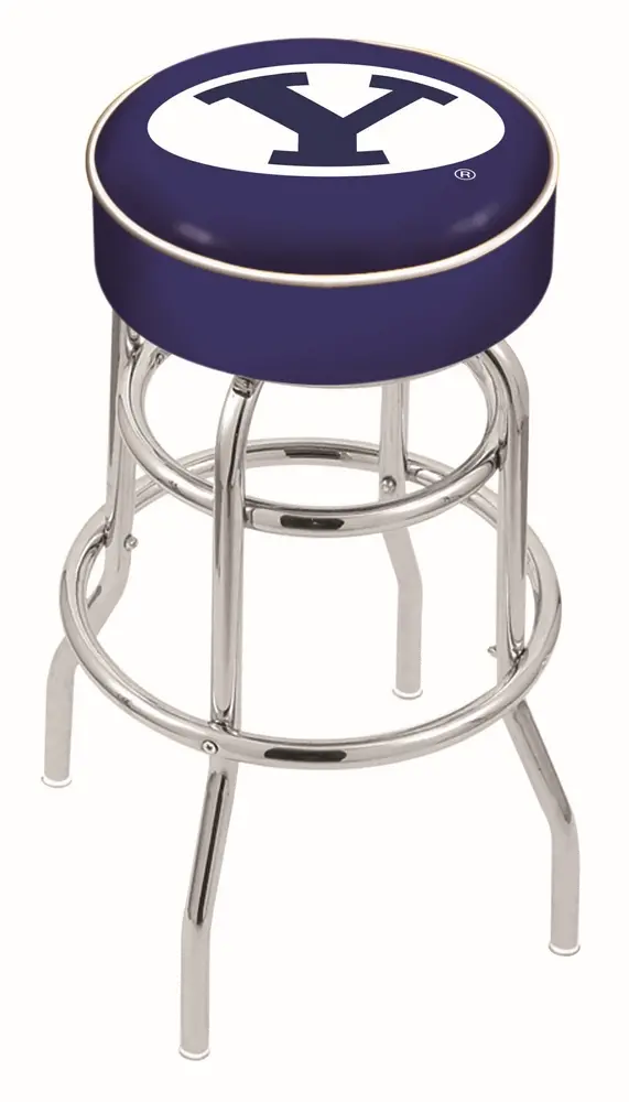 Chrome Double Ring Swivel Bar Stool - BYU-1