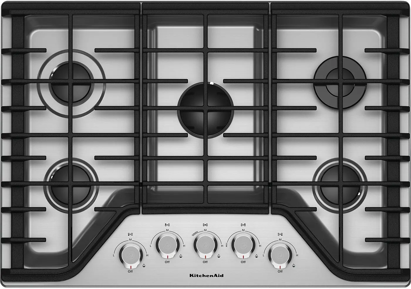 KCGS350ESS KitchenAid 30 Inch Gas Cooktop - Stainless Steel-1