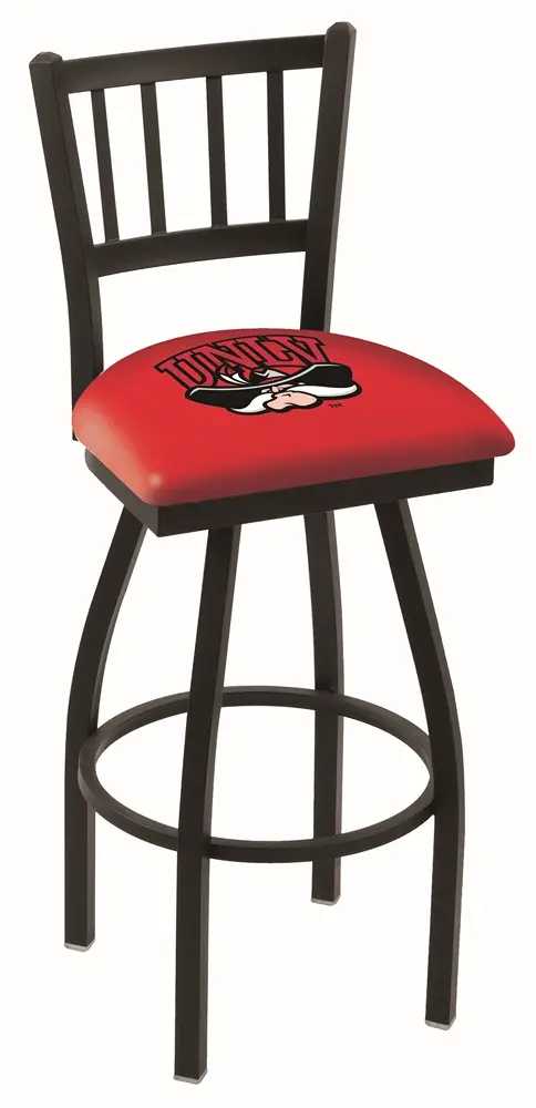Black  Slat Back Swivel Bar Stool - UNLV-1