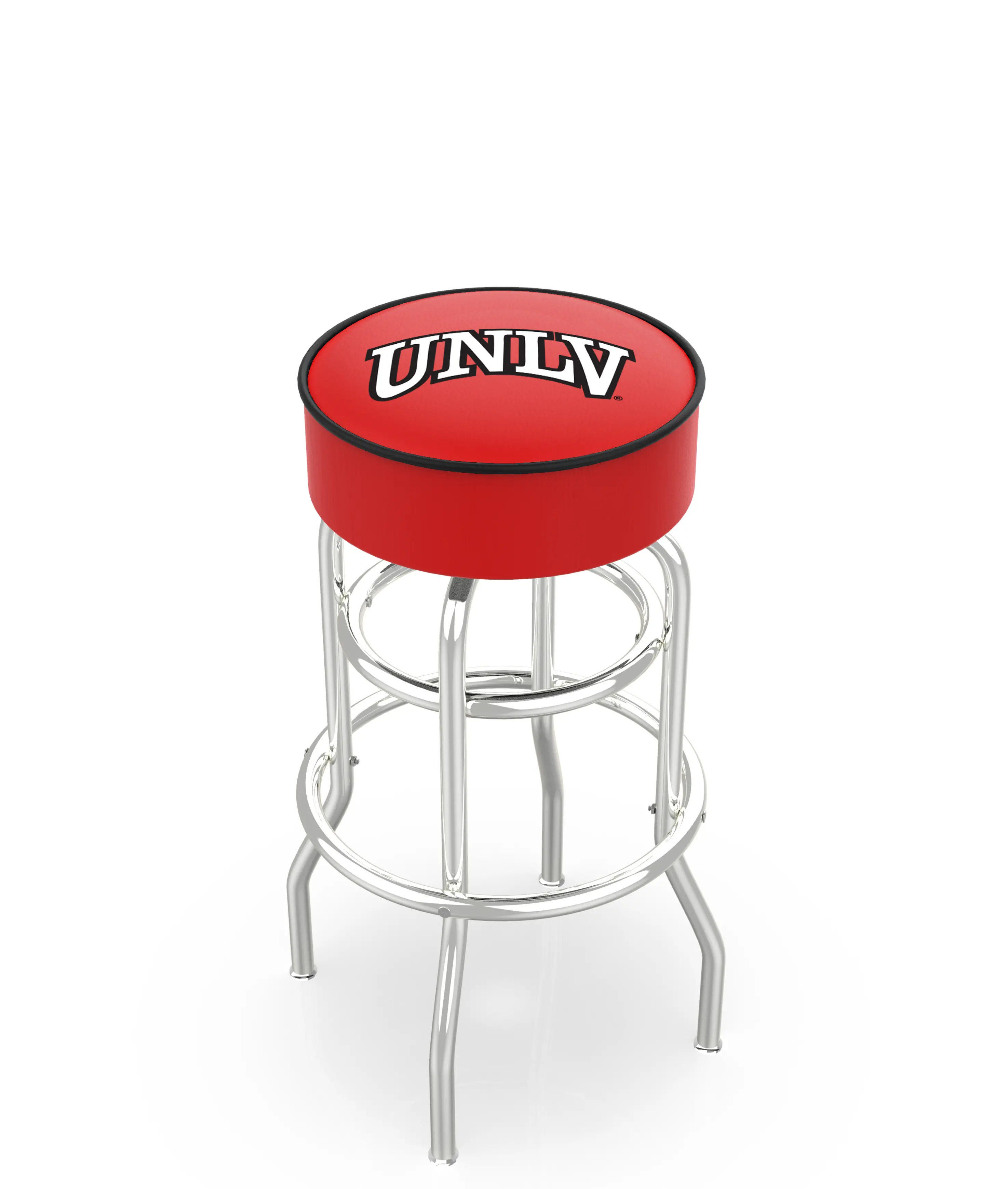 Chrome Double Ring Swivel Counter Height Stool - UNLV-1